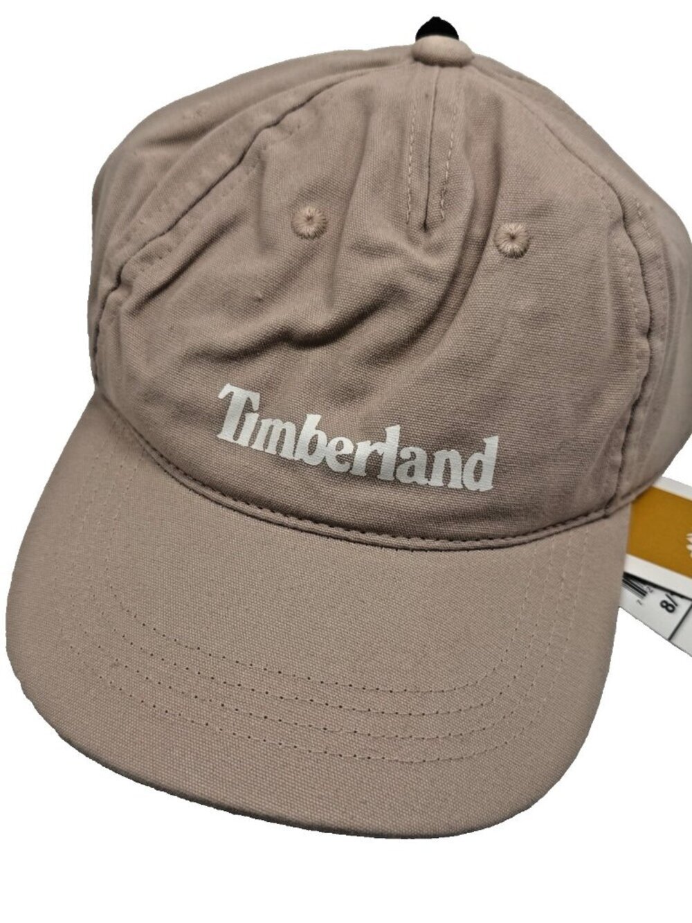 Timberland Hat Cap Adjustable Beige Tan Logo Dad Hat Cotton NWT Unisex